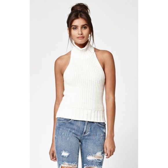 Kendall & Kylie Sweaters - Kendall & Kylie Knit Halter Turtleneck Sweater